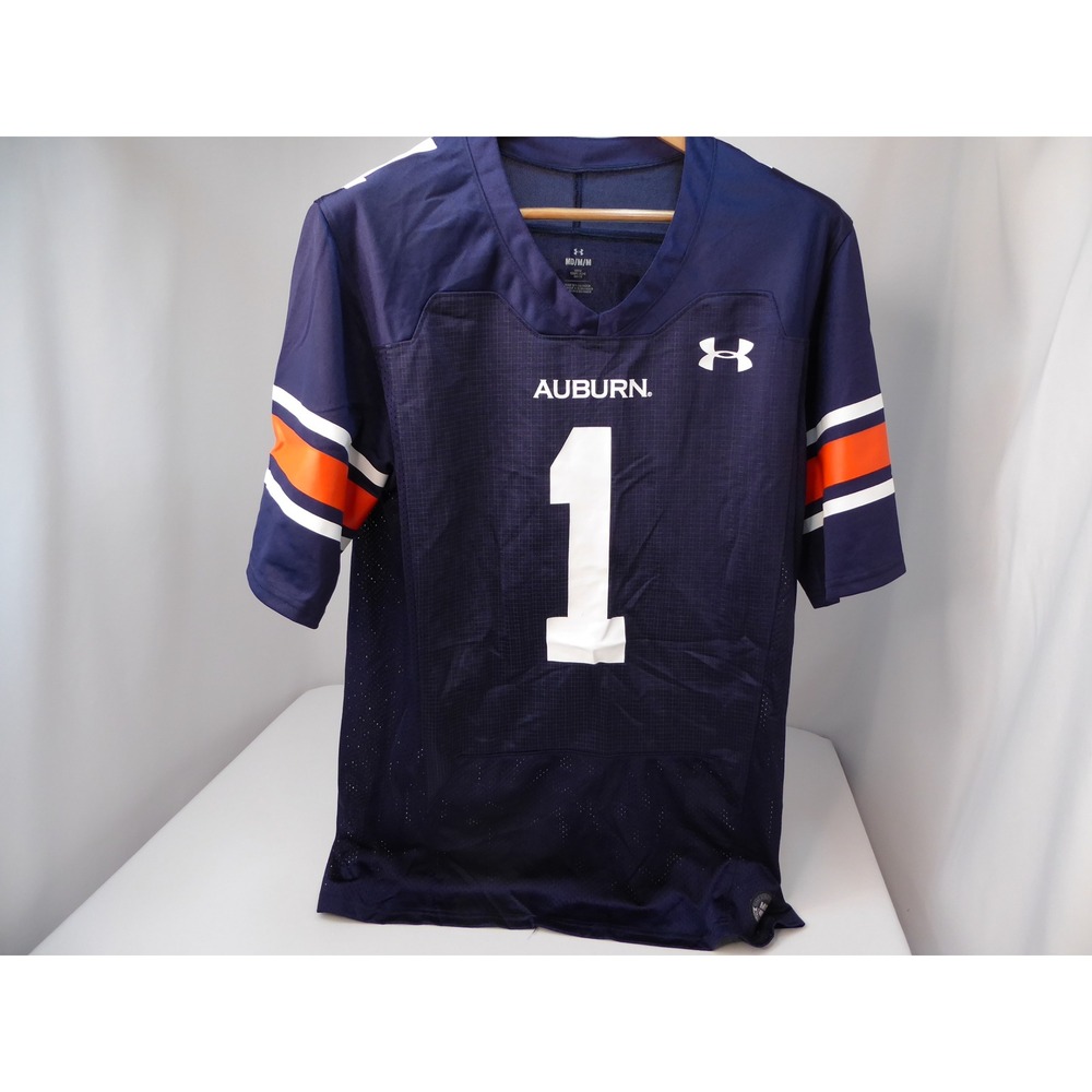 Under Armour Auburn Tigers Jersey Navy Blue War Eagle Number 1 Men's Medium